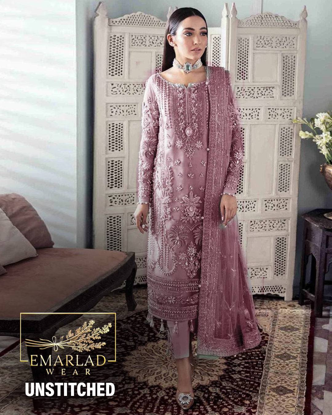 Gulaal | Tea-Pink By Zainab Mateen - Net