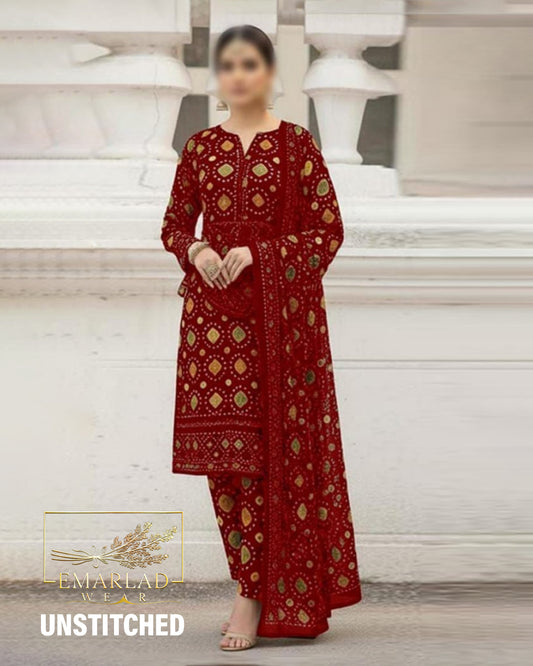 Aneelas Collection | Maroon - Luxury Lawn Collection