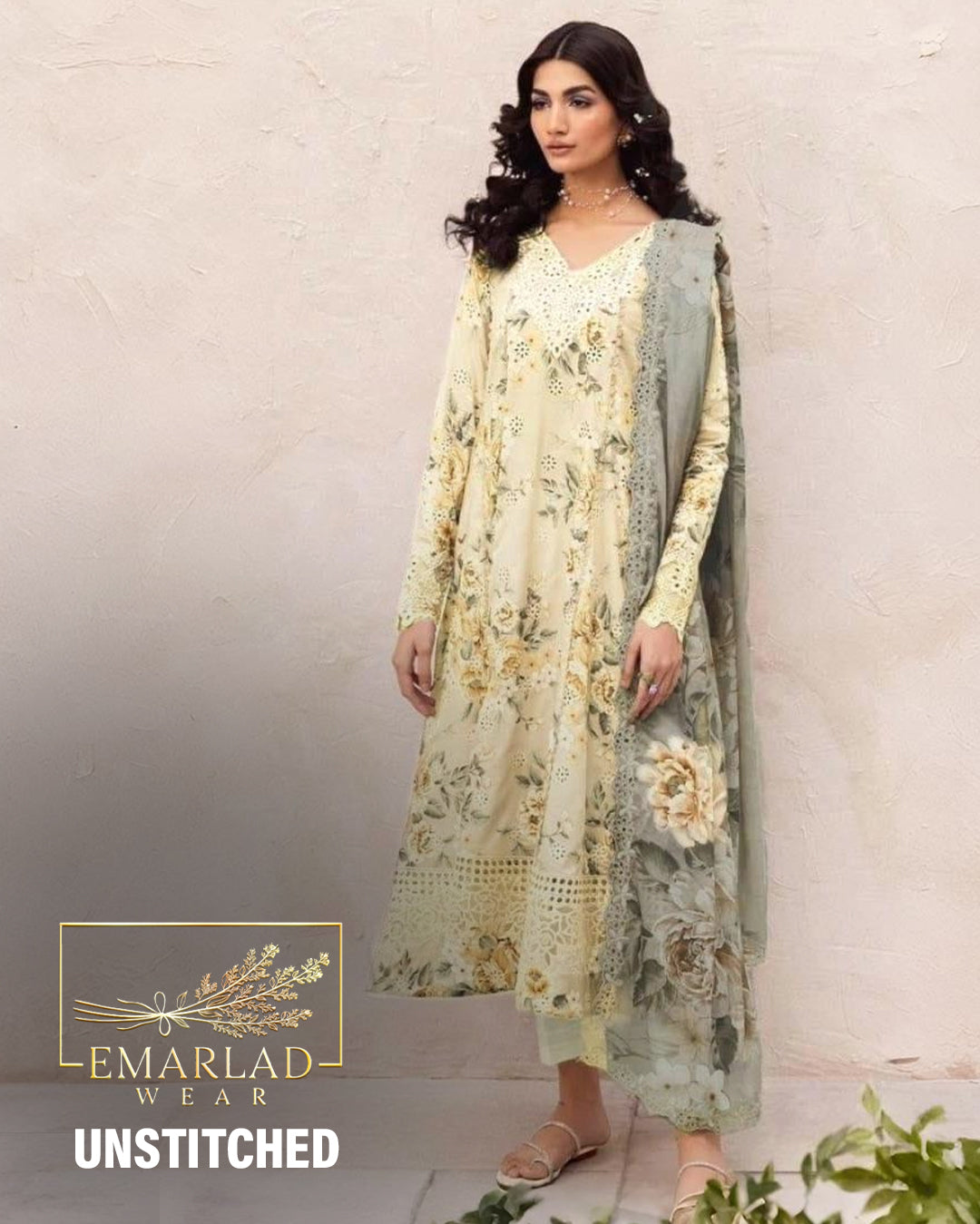 Iznik Digital Print Lawn Embroidery Chikankari New Arrival 3pc