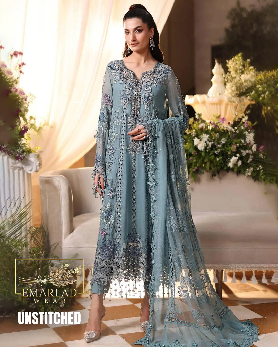Maira B Hit Code King Copy Chiffon 3 Piece Suit | Unstitched Luxury Collection