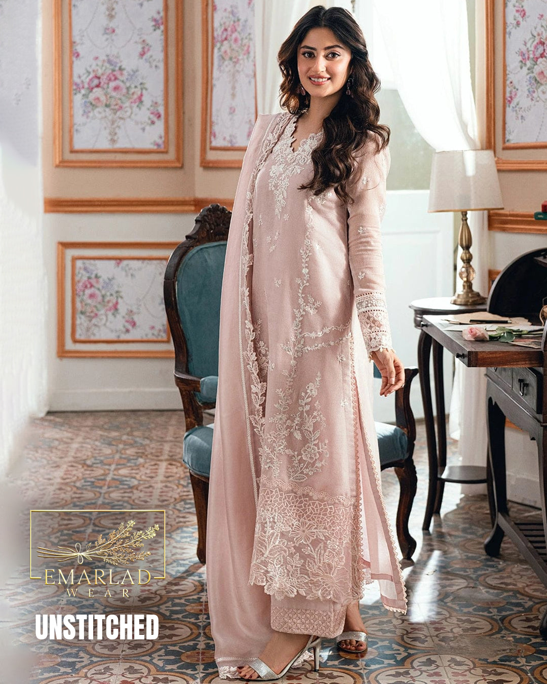 Azure Embroidered Chiffon Suit Design No. 2543 – Premium Pakistani Party Wear