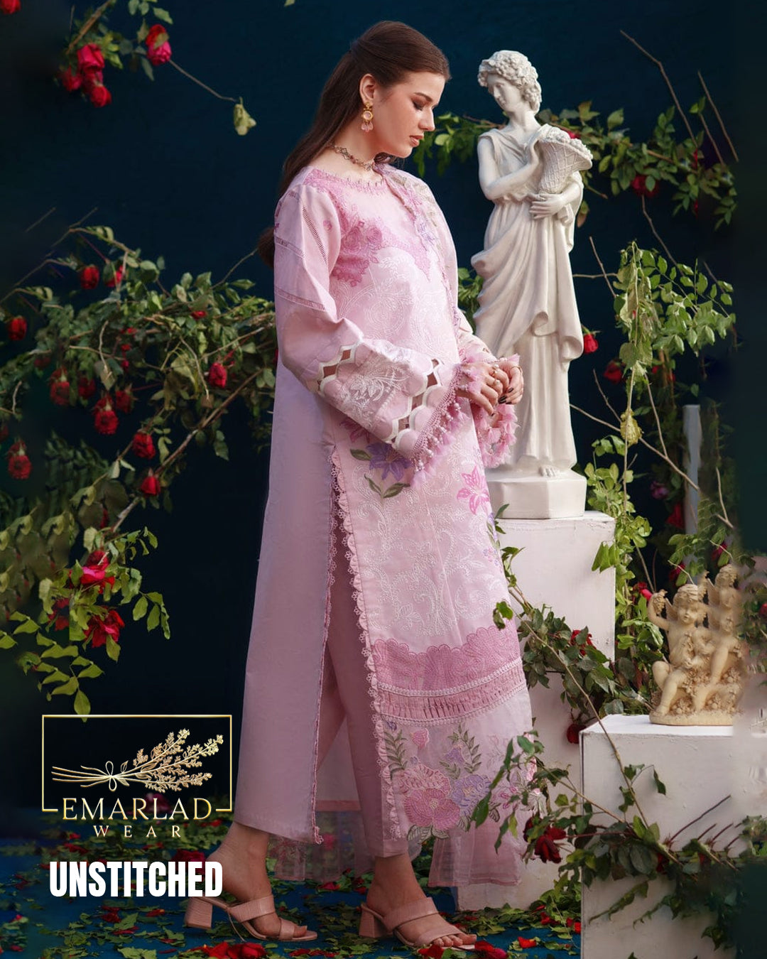 Parishay Pink 3 Piece Luxury Lawn Embroidered Suit – Designer Lawn Collection 2026