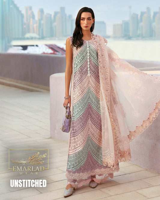 Maria B Pure Swiss Lawn 3 Piece Chicken Embroidered Suit Peach Tie & Dye – Luxury Lawn Collection 2026