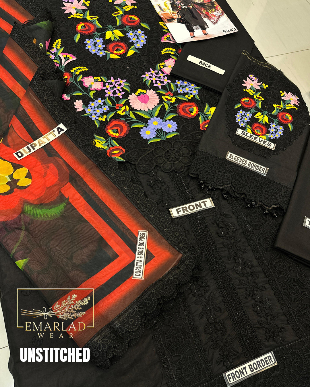 Maria B Lawn 2026 Design 5444 Digital Silk Dupatta Embroidered 3 Piece Suit
