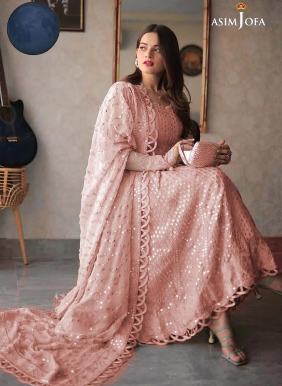asim jofa pink dress AJJJ 09 by Asim Jofa - Buy Now Online in USA