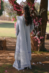 Qalamkar Grey Luxury Lawn Embroidery Collection