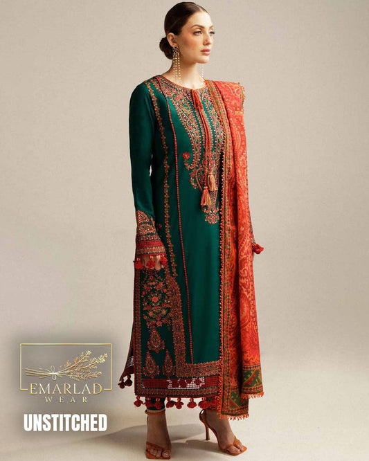 HUSSAIN REHAR Dhanak Embroidery Luxury Unstitched 3pc