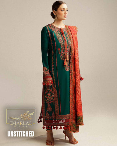 HUSSAIN REHAR Dhanak Embroidery Luxury Unstitched 3pc
