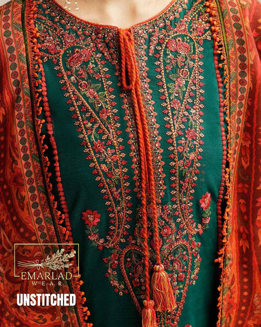 HUSSAIN REHAR Dhanak Embroidery Luxury Unstitched 3pc