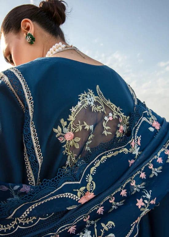 Crimson Blue New Arrival Luxury Lawn Chikankari Dress Emarlad Wear Crimson Blue New Arrival Luxury Lawn Chikankari Dress Emarlad Wear