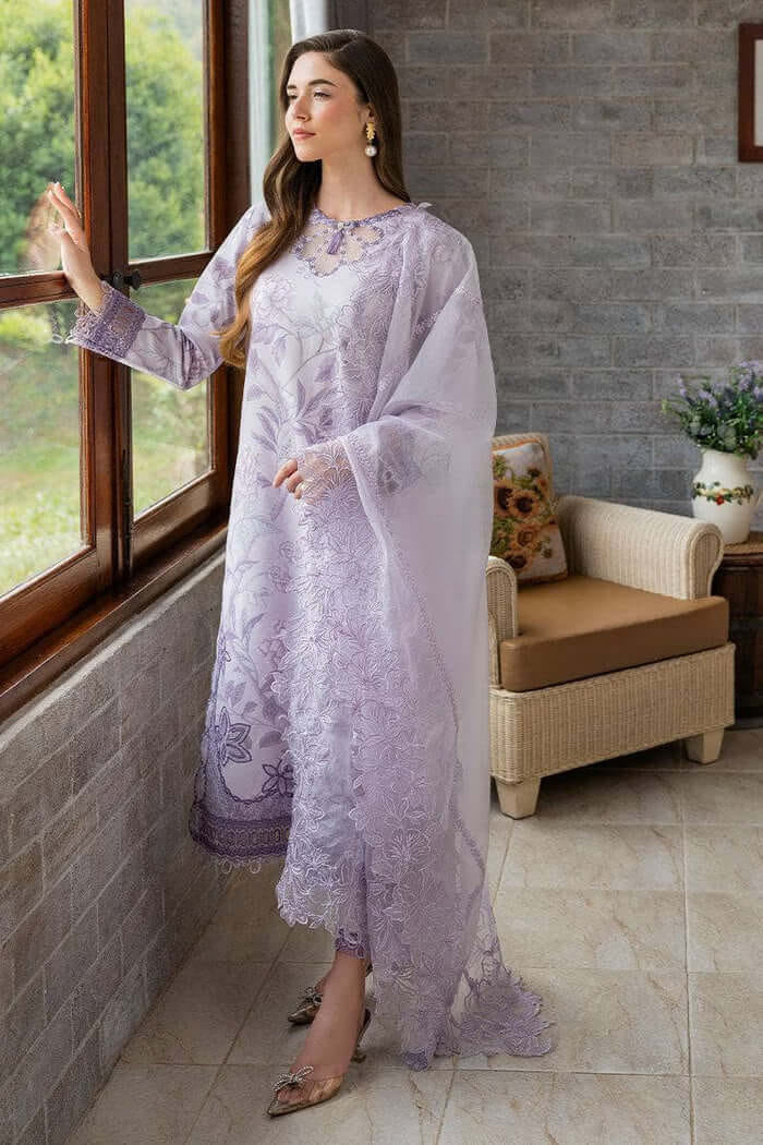 Mushq Lilac Pure Lawn Embroidery Dress 3pc – Emarlad Wear