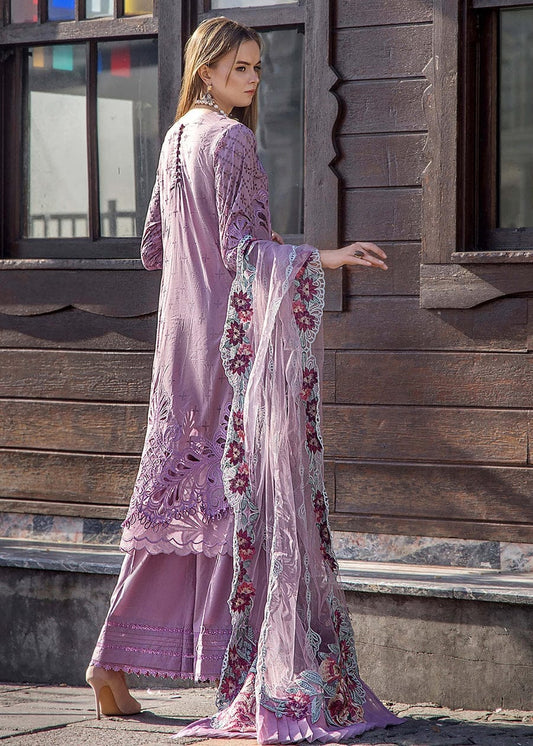 Adan Libas Purple Luxury Lawn Embroidery Dress Chikankari