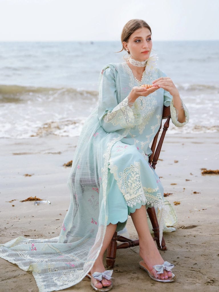 AAbyan Green Chikankari Lawn Embroidery Dress 3pc