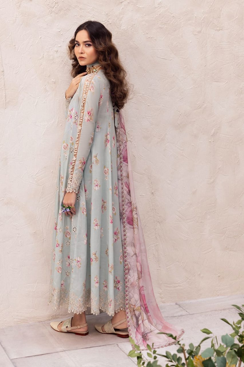 Iznik Green Chikankari Lawn Embroidery Dress 3pc
