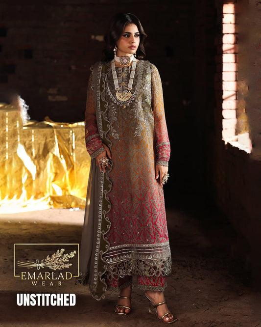 Charizma Luxury Digital Chiffon Tie & Dye Diamond Suit – 3 Piece