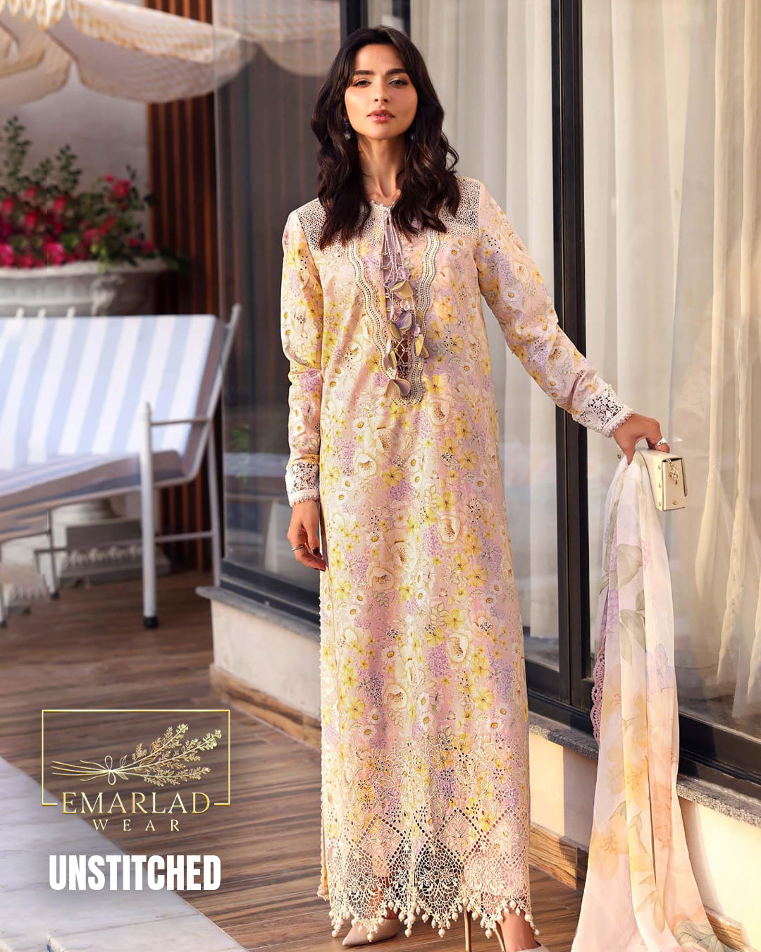 Maria B M Prints Vol-02 Lawn 2026 MBL-MPT-3007A/B Yellow Peach