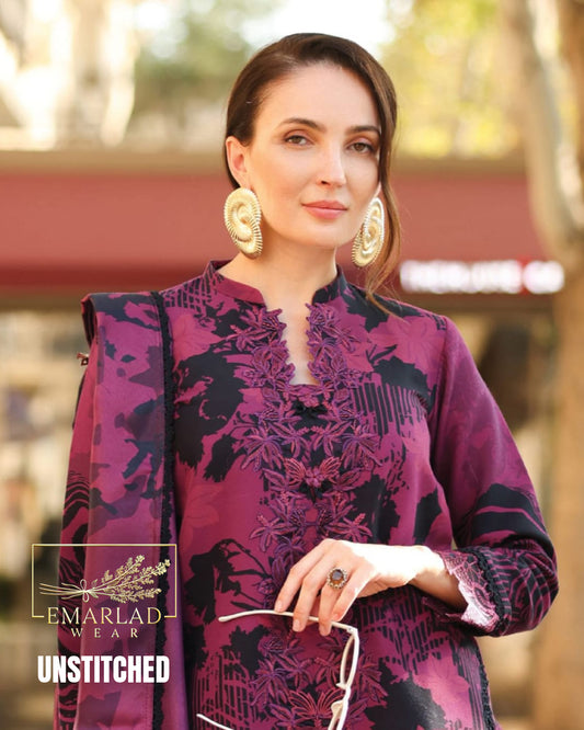 Rang Rassiya Lawn 3 Piece Unstitched Suit with Voile Dupatta 4 Side Applique | Premium Lawn 2026