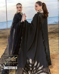 Rung Rasia Luxury Lawn Collection Black Embroidered 3 Piece Unstitched Suit – Premium Designer Lawn
