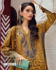 M.B Box Mustard Lawn Suit with Chiffon Embroidered Dupatta | 3PC Collection