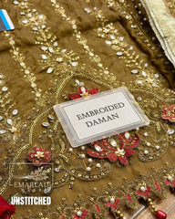 MB Wedding Collection 2025 Raw Silk Embroidered Dress with Organza Dupatta