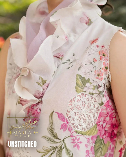 ASIFA & NABEEL GKL-14 Lawn Suit | Embroidered Lawn with Chiffon Dupatta | Unstitched 3 Piece | Summer Collection