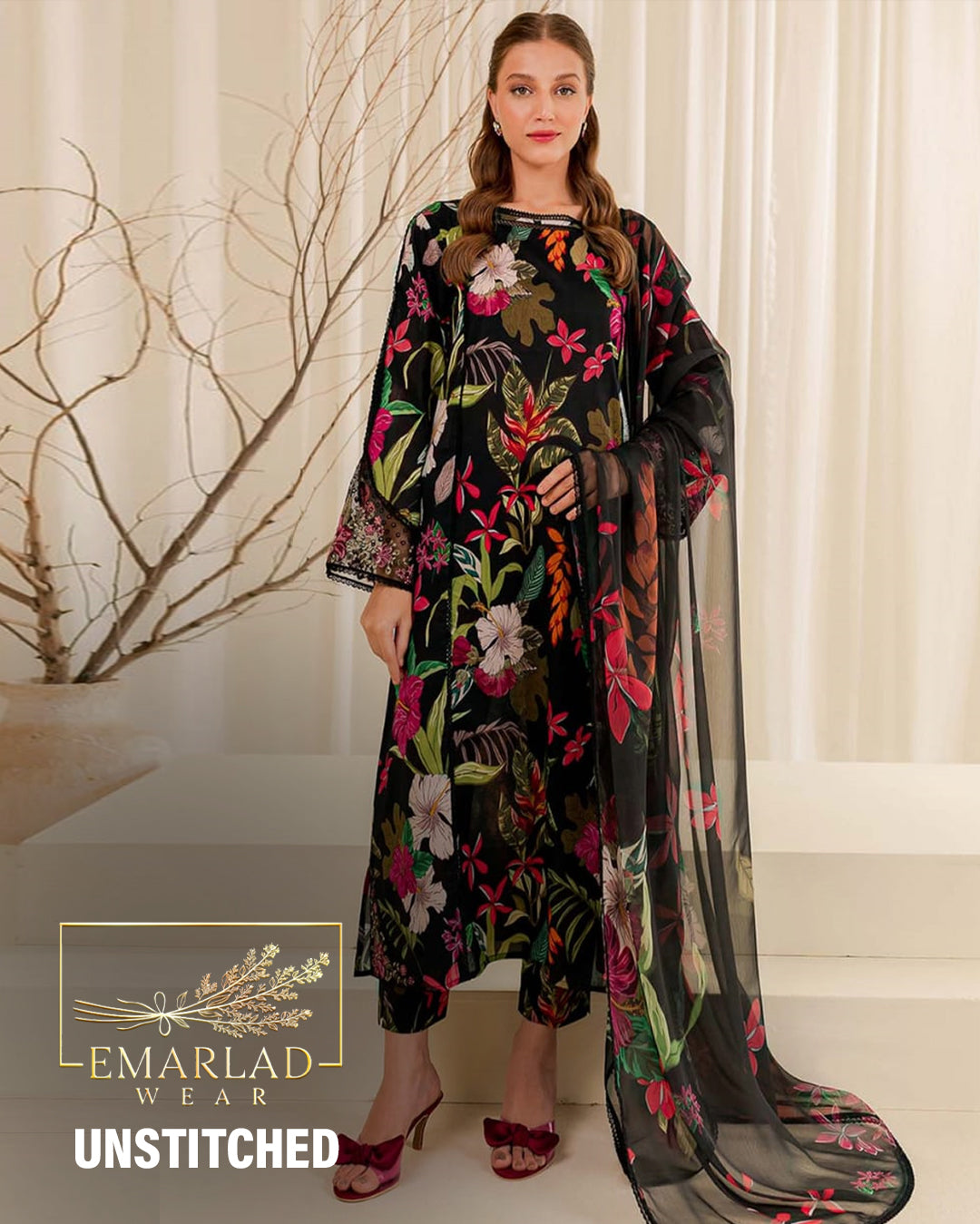 Iznik | Black Multi - Lawn Collection