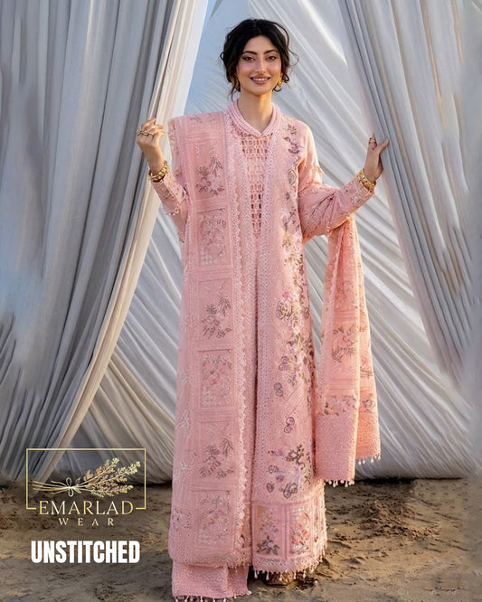 Seerne by Mahnoor Peach Pink Luxury Lawn Suit 2026 – 3PC Embroidered Dress