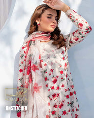 Baroque Printed Lawn Suit with Chiffon Embroidered Dupatta (M-7)