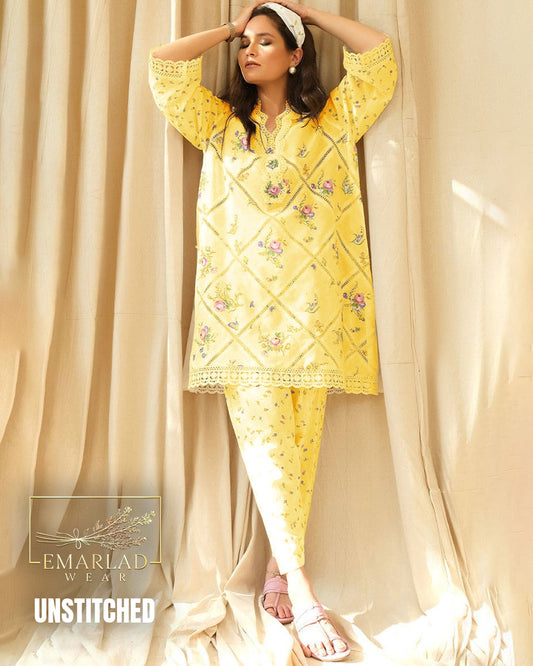 Farida Hassan Lemon Luxury Lawn Replica 3 Pc Suit | Silk Digital Printed Dupatta