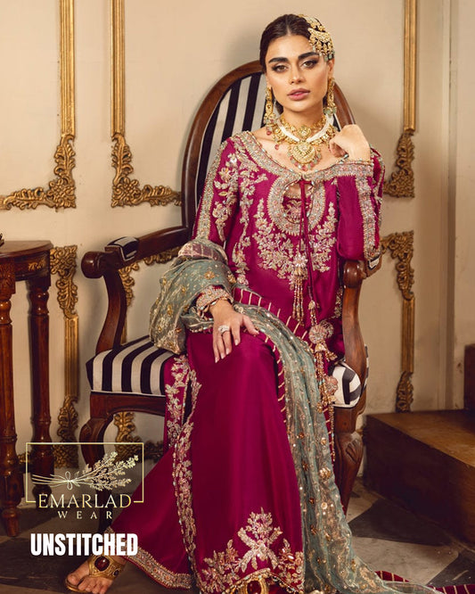 Sara Rohale Asghar Shocking Pink Raw Silk Replica – Luxury Formal Dress for Women