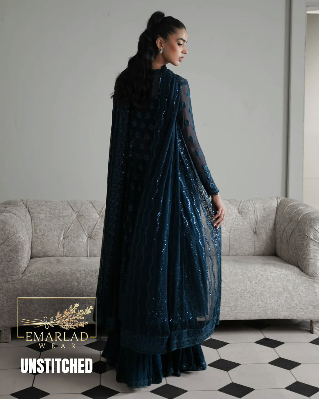 Zaib EC-26-109 Chiffon & Sharmoz Embroidered 3 Piece Suit