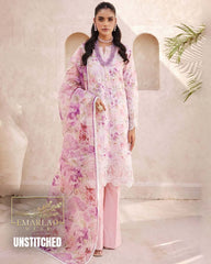 Motifz Pink Lawn Chicken Kari Suit – Heavy Embroidered Chiffon Dupatta