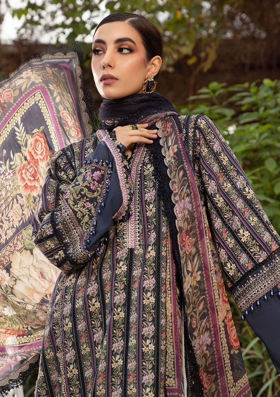 Maria B Blue lining Emb New Arrival Lawn 3pc