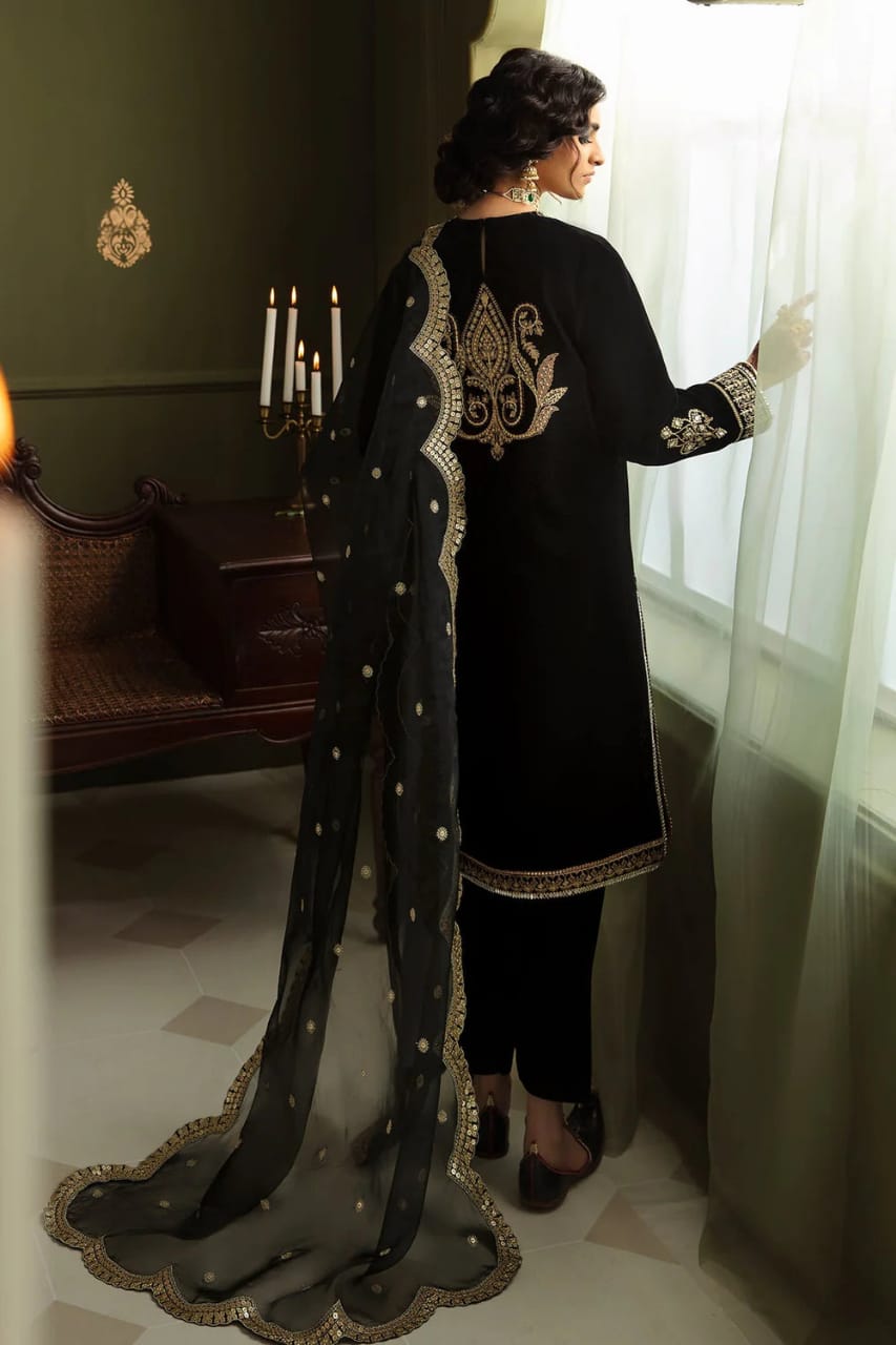 Baroque Black Formal Collection Velvet 3PC