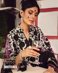 M.B Premium Digital Lawn 3PC – Cembric Voile Aplik Dupatta | 2025