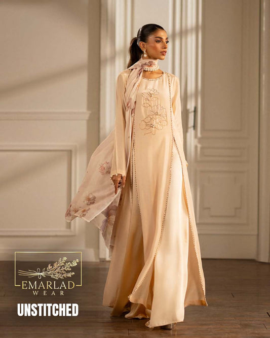 Lulusar Raw Silk Embroidered Suit – Skin Color