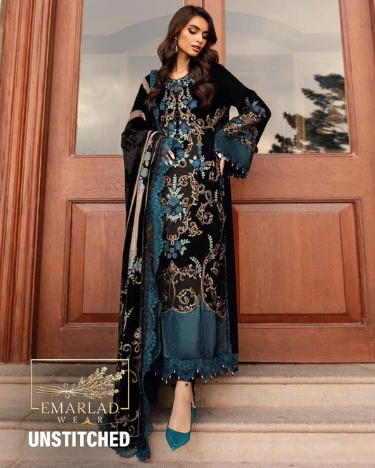 Maria B | Black & Zinc - Palachi Velvet  Embroidered Collection