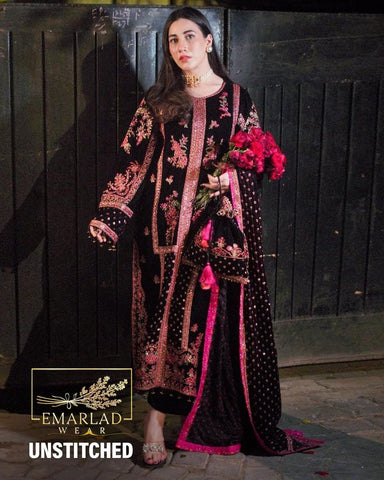 Aneela's Collection | Black - Embroidered Velvet Collection