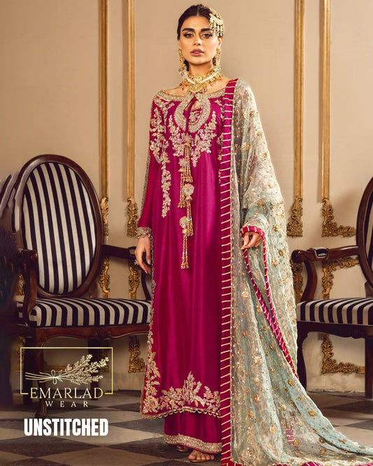 Sara Rohale Asghar Shocking Pink Raw Silk Replica – Luxury Formal Dress for Women