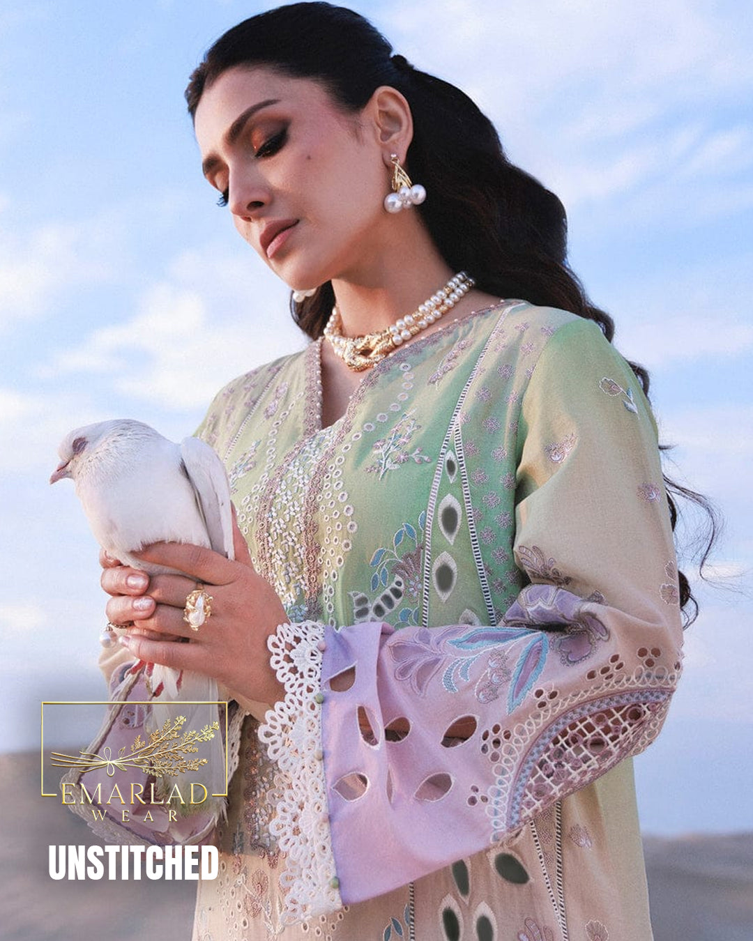 Iznik Multi Digital Tie & Dye Pure Lawn Suit with Chiffon Dupatta | Premium Summer Collection | Emarladwear