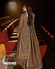 Asim Jofa Brown Chiffon Sequence Embroidered Suit | Luxury Collection