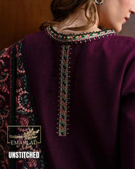 ZAIB Thread Embroidered Cambric Cotton 3 Piece Suit