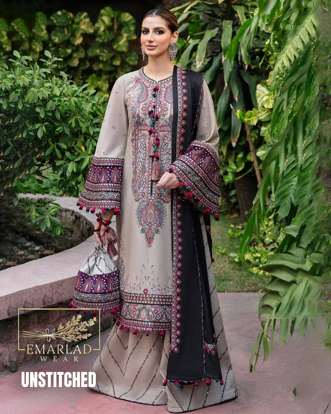 Jazmine Skin Silk A-5 Luxury Suit | Shamoze Silk & Silk Dupatta