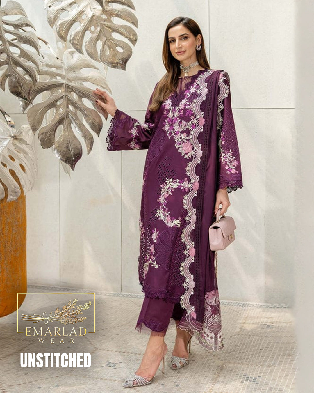 Saira Shakira Luxury Lawn 3 Piece Embroidered Suit Dark Purple – Designer Lawn Collection 2026