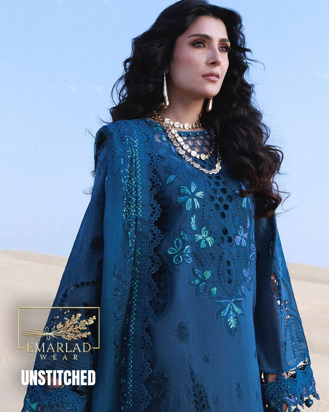 Nureh Zink Luxury Lawn Chicken Kari Embroidered 3 Piece Suit