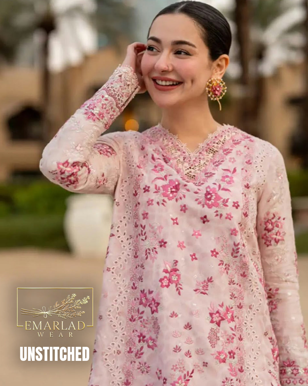 Faiza Saqlain Aya Lamija Baby Pink Luxury Lawn Suit