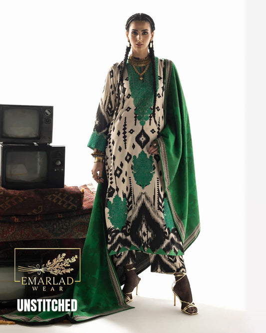 Zainab Chottani Novaya Design 07 Lawn Suit | Embroidered Lawn with Chiffon Dupatta | Skin & Green