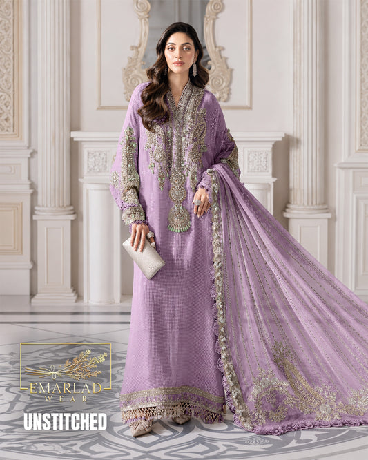 Maria B BD-3005 Purple Luxury Lawn Embroidered Suit | 3PC Designer Collection | Emarladwear
