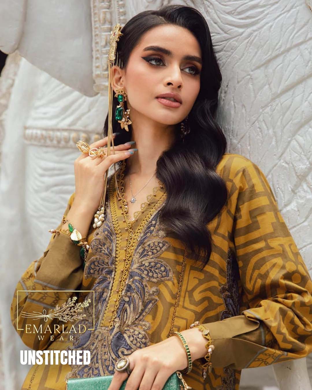 M.B Box Mustard Lawn Suit with Chiffon Embroidered Dupatta | 3PC Collection