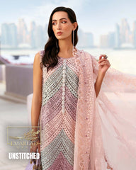 Maria B Pure Swiss Lawn 3 Piece Chicken Embroidered Suit Peach Tie & Dye – Luxury Lawn Collection 2026